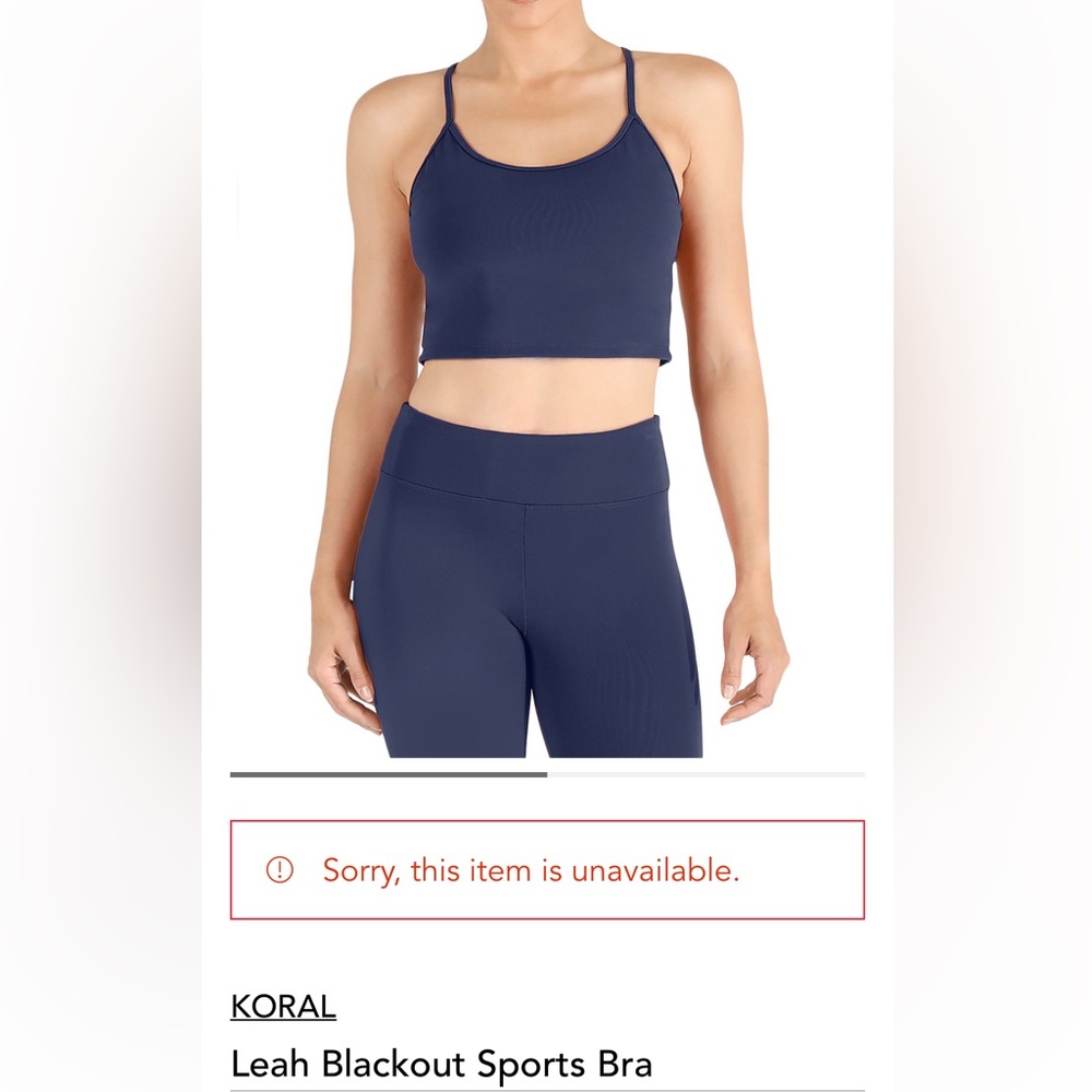 Koral Leah Sports Bra/ Crop Top size small